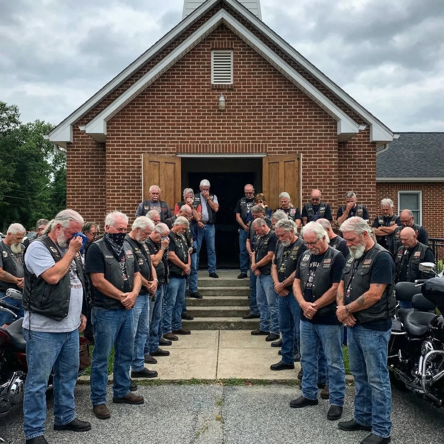 I Saw 50+ Bikers Crying Outside a Church